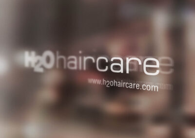 Brand identity design for H2O Haircare